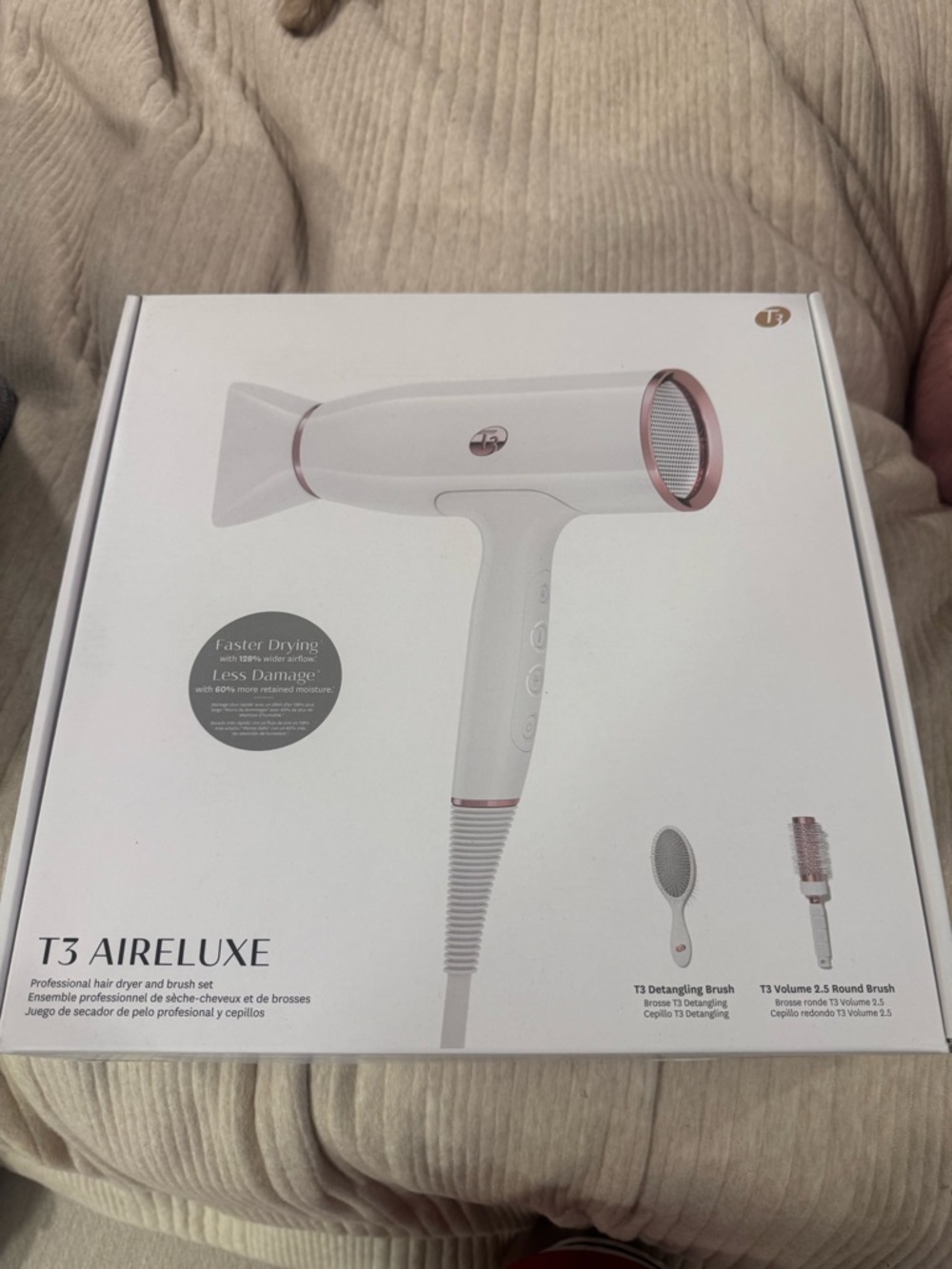 T3 AIRELUXE White & Rose Gold Hair Dryer - Picture 5 of 5